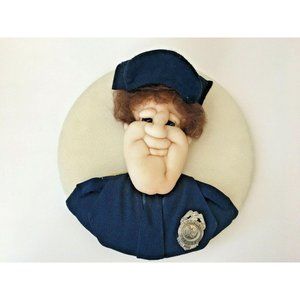 Vintage 1978 Soft Sculpture Memorable Wall Art Decor Police Special Officer